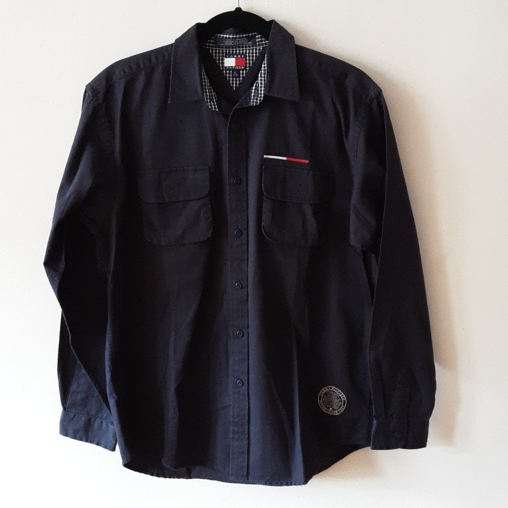 Tommy Hilfiger Navy Cargo Pocket Shirt Size XL